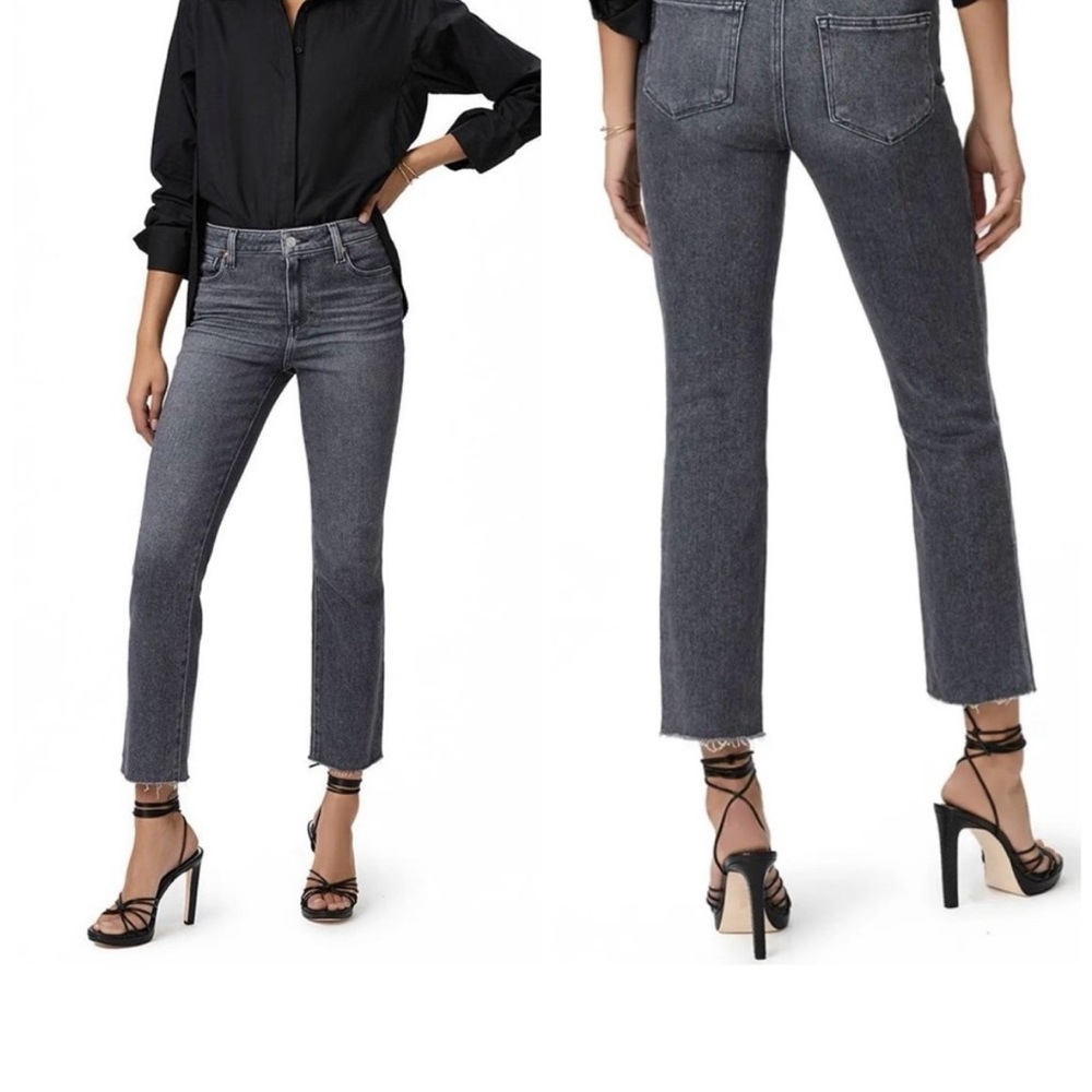 PAIGE Women's Cropped Straight-Leg Jeans in Washed Black